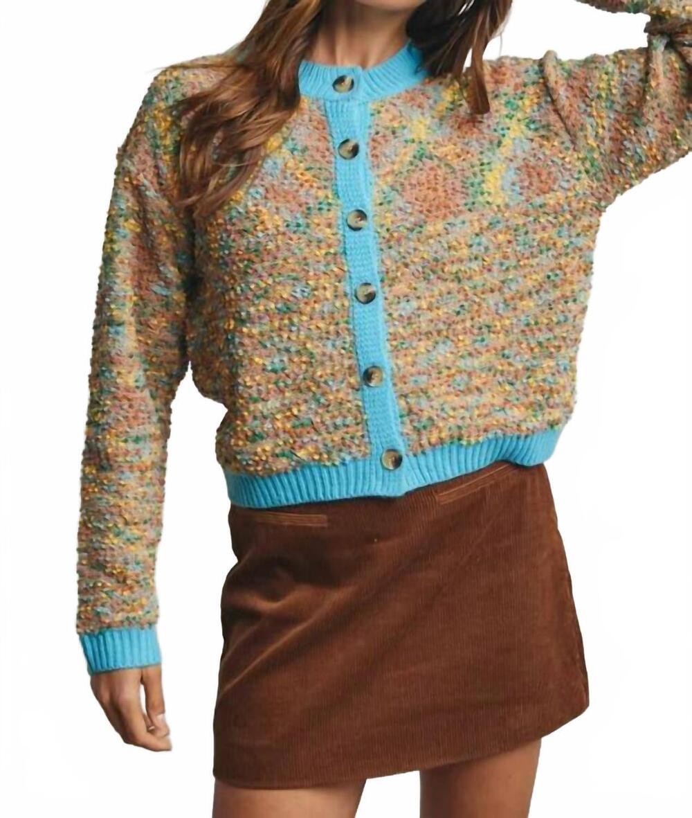 NEW WISHLIST color blend button front cardigan in brown
